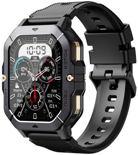 Smartwatch Cubot C28 Negro - Pantalla 2,02", 410 mAh, 100+ modos de deporte, resistente frio/calor