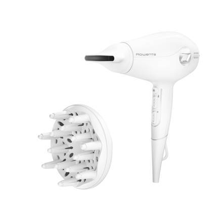 Secador de pelo Rowenta CV6130 - 2400 W, secador híbrido, 2 velocidades, blanco