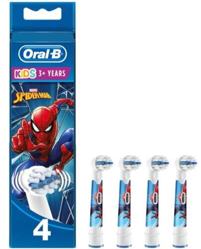 Recambio Dental Oral-B EB10 - Pack de 4 unidades, Spiderman