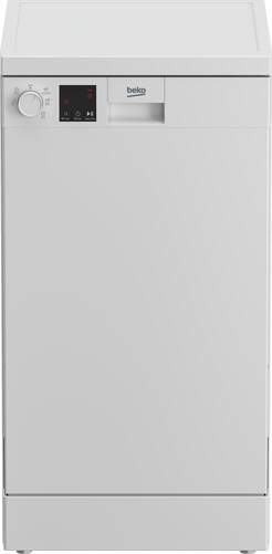 Lavavajillas Beko DVS05024W - 45cm, E, 10 Servicios, 5 Programas, Media carga, WaterSafe, Blanco