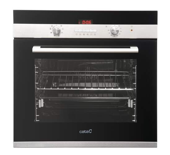 Horno multifunción Cata - 50 cm, Clase A, LED, Temporizador, Inox, Negro