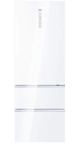 Frigorífico Combi Haier HTW7720DNGW - 200 x 70 cm, 3 puertas, No Frost, Cristal Blanco