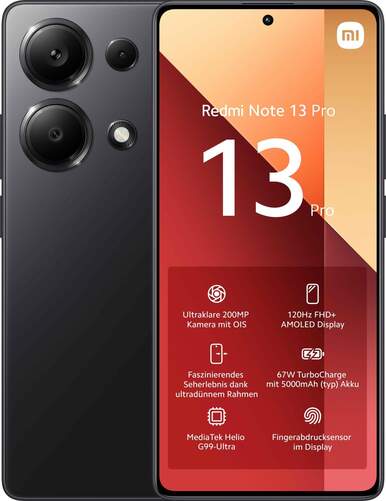 Xiaomi Redmi Note 13 Pro - 8/256 GB, Pantalla 6,67", Negro