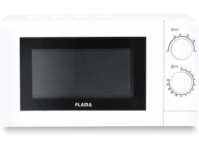 Microondas Flama 1816FL - 700W, 20 Litros, 6 Programas, Temporizador 30min, Blanco