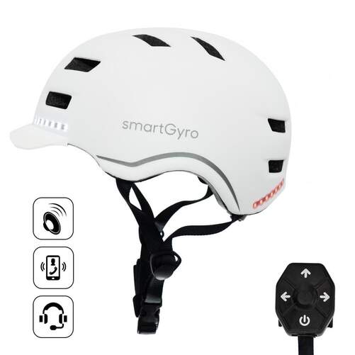 Casco Inteligente SmartGyro Smart Pro M Blanco, Bluetooth