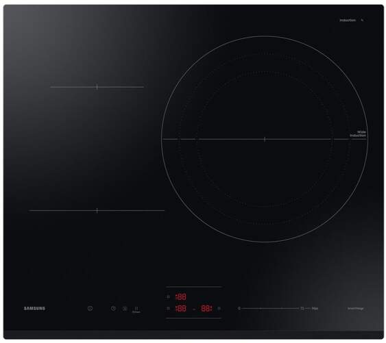 Placa de inducción Samsung NZ63C4036GKU1 - 3 fuegos, 32 cm, 15 potencias, 5700 W