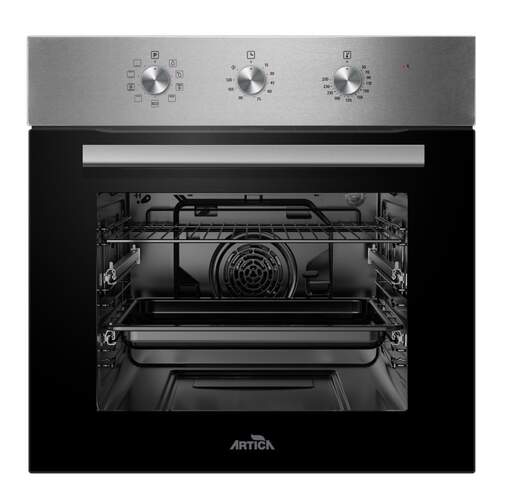 Horno Multifunción Artica AHB7004X - Clase A, 70 L, 3000 W, Guía telescópica, Negro e Inox