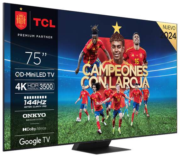 TV TCL 75" MiniLED 75C855 - 4K Ultra HD, QLED, GoogleTV, 144 Hz