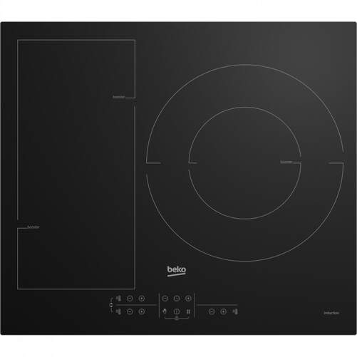 Placa Inducción Beko HII63201FMT - 3 Zonas (Zona 32cm + Zona Flex), 60cm, 9 Intensidades, Negro