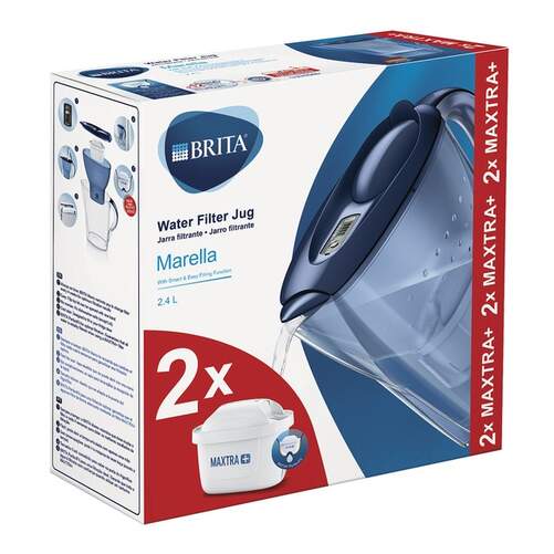 Jarra Agua Brita Marella Azul - Incluye 2 Filtros Maxtra,