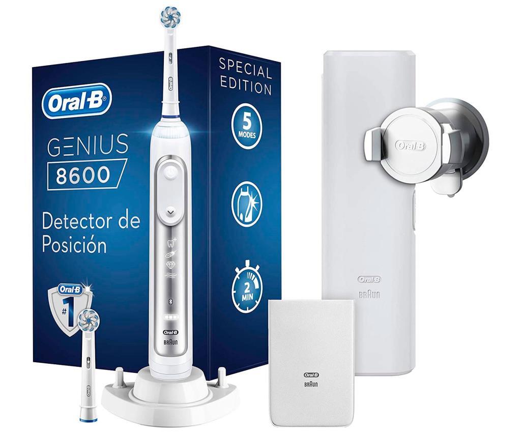 Cepillo Dental Eléctrico Braun Oral-B Genius 8 PRO8600 - Cabezales CrossAction, 5 modos