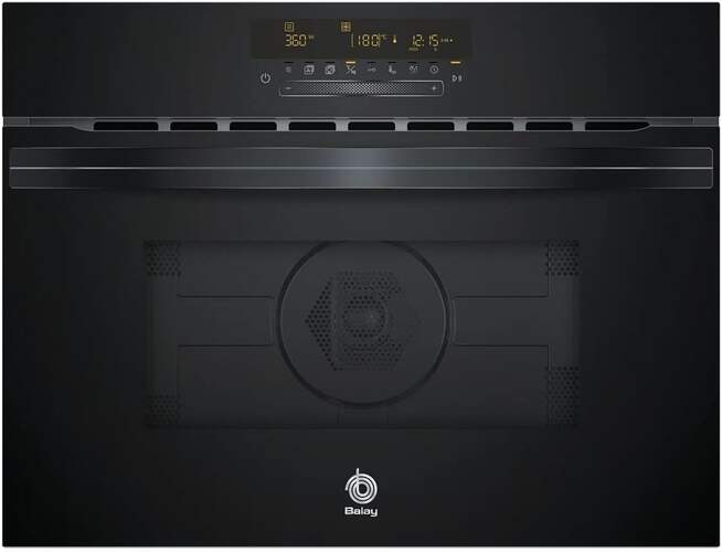 Horno compacto Balay 3CW5179N2 - 44 L, Aqualisis, Auto Chef 15, Cristal Negro, Inox